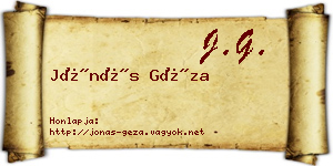 Jónás Géza névjegykártya