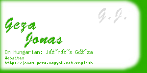 geza jonas business card